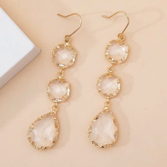 Luxe Rhinestone Drop Earrings - Picture 6 of 6